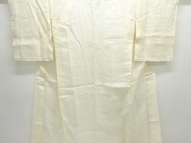 JAPANESE KIMONO / ANTIQUE PURE LINEN OPENWORK WEAVE WAVE PATTERN JUBAN